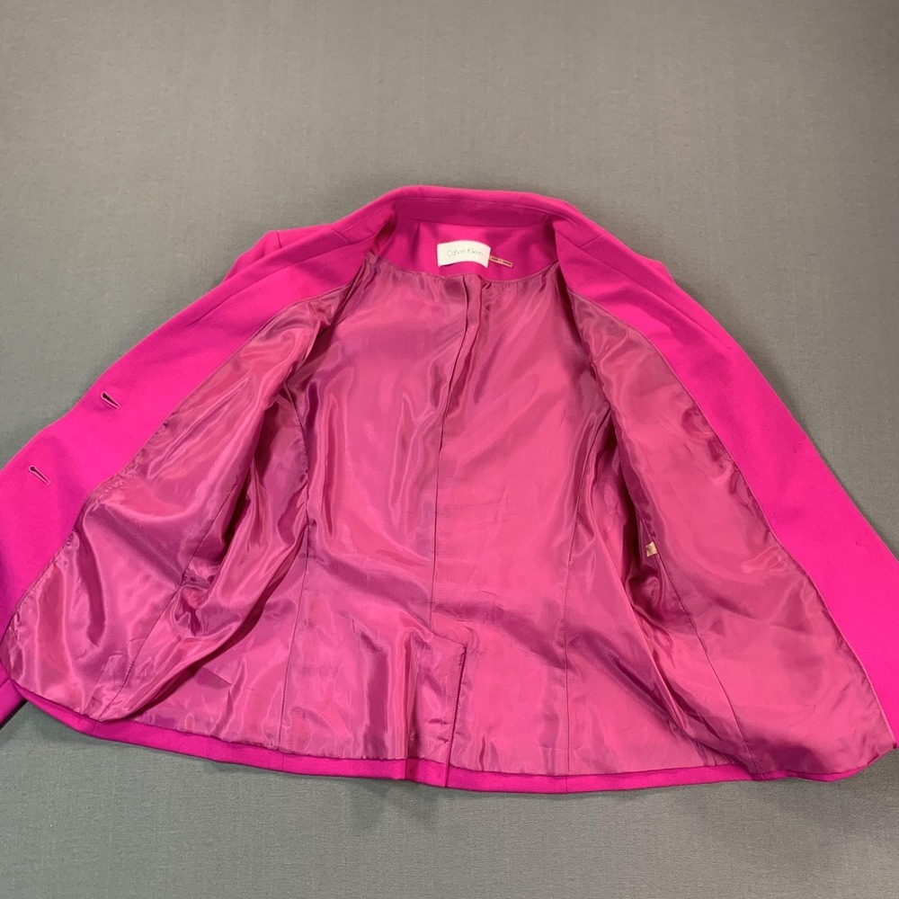 Calvin Klein Blazers Womens 6 Pink & Blue Lined Notch Lapel Classic Lot Of 2 - Picture 3 of 16
